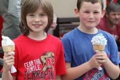 Hudai Mac Gairbheith and Josh Broadbent at Aonach Jack, Meenaleck on Saturday.