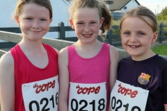 Ellis O'Donnell, Jenney Sweeney and Lucia Sweeney ready for the Burtonport festival road race.