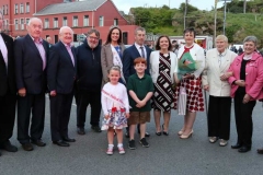 Members of the platform party at the opening of the Burtonport festival on Saturday evening.