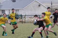 Donegal U16 in action against Tyrone in Magheragallon on Saturday.