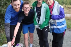 Owen Carlton, Kieran Glackin, Helen Mc Cready and Eilise O Harte cutting the 200th Parkrun cake in Dungloe on Saturday morning. (Pictures by Eoin Mc Garvey)