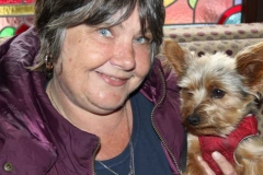 Mandy Evans with her dog Buddy at Feile Anagaire on Sunday.