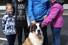 The Wilson family, Edward, Tracy, Ruan and Kayla with their St Bernard dog, Disney at Feile Anagaire.