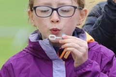 Blowing bubbles at the Maghery festival on Saturday.