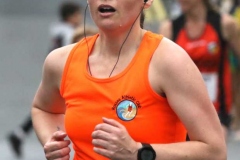 Grace Garvie crossing the line at the Mary from Dungloe 5k.