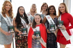 Pictured on Tuesday night at the launch of the Mary from Dungloe Marys itinerary brochure were, from left, Nicola Ni Bhaoill, Wild Atlantic Way Mary, Joanne Ni Cheallaigh, Gaeltacht Mary, Hannah O'Donnell, Donegal Mary, Caroline O'Donnell, 2018 winner, Anila Devasia, India Mary, Breena Boyle, Dungloe Mary and Ellie Bonner, 2018 Little Miss Mary. (Photo by Eoin Mc Garvey)