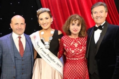 Roisin Maher, 2019 Mary from Dungloe with Eamon Gallagher, International Framers, sponsor of the New York Mary, Annemarie Mc Cullough, New York selection centre and singer Daniel O'Donnell.