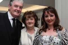 Shaun Cuddy, Bridie Mc Keeman and Lynn Mc Keeman at the MFD Gala Ball in Dungloe on Friday night. (Photos by Eoin Mc Garvey)