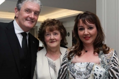 Shaun Cuddy, Bridie Mc Keeman and Lynn Mc Keeman at the MFD Gala Ball in Dungloe on Friday night. (Photos by Eoin Mc Garvey)
