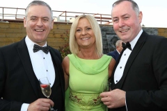 David Mc Goldrick, Roberta Cuddy and Sean Mac Ruairi at the MFD Gala Ball on Friday night.