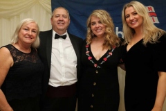 Pat Boyle, who hosted the successful RNLI fundrasing gala dinner in the Waterfront Hotel on Saturday night pictured with his wife Frances and daughters Jessica and Lauren. (Photos by Eoin Mc Garvey)